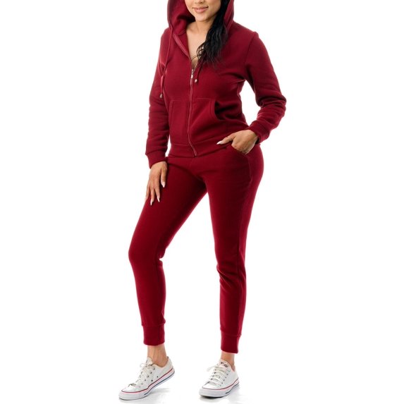 Women's 2 Piece Tracksuit Set Warm Fleece Lined Hoodie & Jogger Sweat Set - Sweatsuit Relaxed Lounge Outfit With Pockets Size S-3XL
