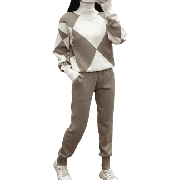 Women's 2 Piece Tracksuits Pullover Sweater Set Matching Cargo Jogger Pants Lounge Sets