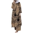 thumbnail image 1 of Women's 2 Pieces Sets Long Sleeve Button Down Shirt And Pants Abaya Casual Dress Dubai Outfits, 1 of 3