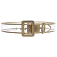 thumbnail image 1 of Women's 2" Wide Color-Trimmed Patent Leather Transparent Jelly Clear Belt, 1 of 3