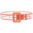 thumbnail image 1 of Women's 2" Wide Color-Trimmed Patent Leather Transparent Jelly Clear Belt, 1 of 3