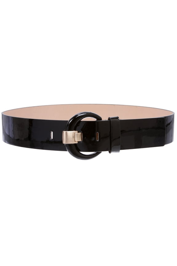 Women's 2" Wide High Waist Patent Leather Fashion Round Belt