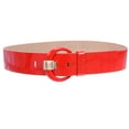 thumbnail image 1 of Women's 2" Wide High Waist Patent Leather Fashion Round Belt, 1 of 3