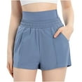 thumbnail image 1 of Women's 2 in 1 Athletic Workout Shorts with Pockets Elastic Waistband High Waisted Gym Yoga Running Shorts with Liner, 1 of 5