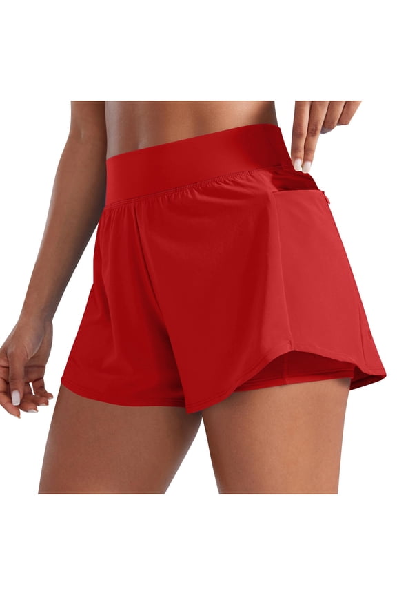 Women's 2-in-1 Butterfly Tennis Shorts High Waisted Short Pants - Quick-Dry Running Yoga Athletic Shorts with Liner