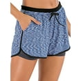thumbnail image 1 of Women's 2 in 1 Running Shorts Workout Athletic Gym Yoga Shorts with Pockets, 1 of 8