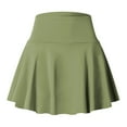 thumbnail image 1 of Women's 2-in-1 Tennis Skirt with Shorts - Breathable Nylon Spandex, Elastic Waist Sports Skort for Running & Fitness, 1 of 5
