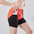 thumbnail image 1 of Women's 2-in-1 running shorts, gym yoga exercise shorts, beach shorts with zippered pockets, 1 of 5