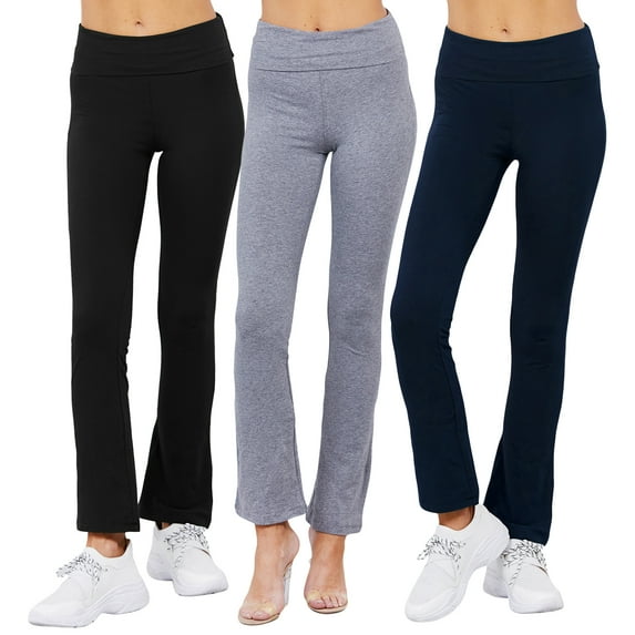 Women's 2 or 3 Packs Workout Fitness Stretch Comfy Lounge Flare Slim Fit Yoga Pants