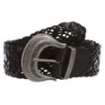 thumbnail image 1 of Women's 2" wide Hip High Waist Braided Woven cowhide full grain Leather Belt, 1 of 3