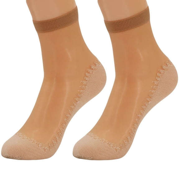 Women's 20-Pair Sheer Ankle Socks with Grip Cotton Sole & Reinforced Toe - Breathable Thin Socks