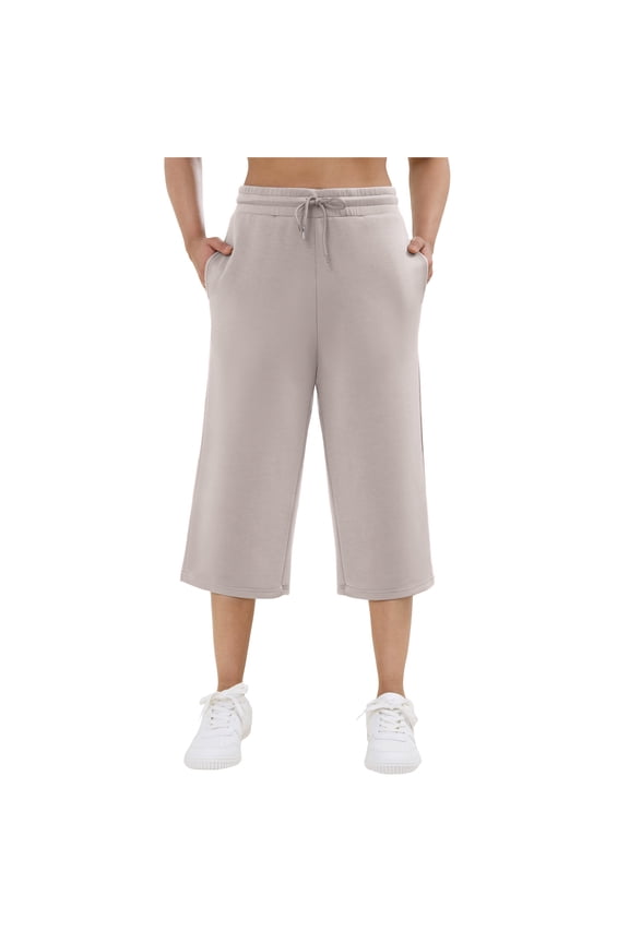 Women's 20" Scuba Capri Sweatpants, High Waisted Straight Leg Pants