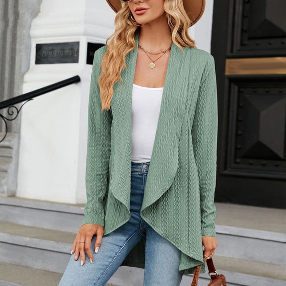Women's 2023 Autumn And Winter Long Sleeved Solid Color Loose Cardigan Top Women's Knitted Coat Petite Sweaters for Women Petite Length Slouchy Cardigan Hooded Open Front Cardigan Kimonos for Women