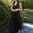 thumbnail image 1 of Women's 2023 Casual Loose Plain Tank Dress Sleeveless Summer Beach Long Dresses, 1 of 7