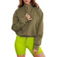 thumbnail image 1 of Women's 2023 Fall Half Zip Pullover Tops Long Sleeve Sweatshirt Quarter Zip Lapel Hoodie Sweater Teen Girls Fall Clothes, 1 of 4