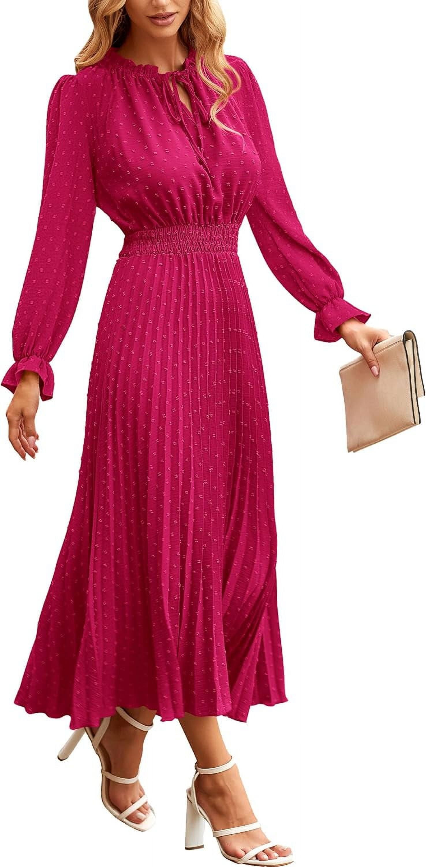 knee length dresses for ladies Ada Long Sleeve Midi