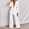 Women's 2023 Fall Two Piece Outfits Blazer Jacket and Wide Leg Pants