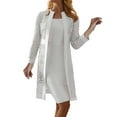 thumbnail image 1 of Women's 2025 New Lace Cardigan Solid Color Dress Jacket Two Piece Set, 1 of 2