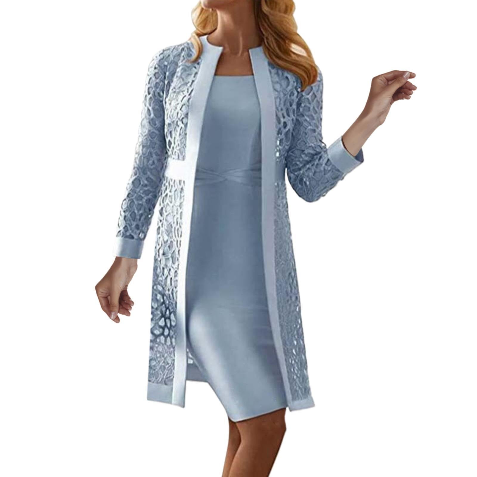 Susan Gray Lcae Two Pieces Dress with Cardigan Set