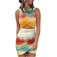 thumbnail image 1 of Women's 2023 Summer Sleeveless Tank Dresses Cut Out Twist Bodycon Wrap Party Evening Mini Dress, 1 of 5