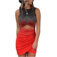 thumbnail image 1 of Women's 2023 Summer Sleeveless Tank Dresses Cut Out Twist Bodycon Wrap Party Evening Mini Dress, 1 of 4