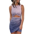 thumbnail image 1 of Women's 2023 Summer Sleeveless Tank Dresses Cut Out Twist Bodycon Wrap Party Evening Mini Dress, 1 of 5