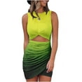 thumbnail image 1 of Women's 2023 Summer Sleeveless Tank Dresses Cut Out Twist Bodycon Wrap Party Evening Mini Dress, 1 of 5