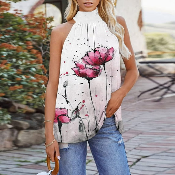 Women's 2023 Summer Sleeveless Tank Vest Dressy Sexy Tunic Top Loose Comfy Stretchy Blouse T-Shirts,Tank Tops for Women Camisole Graphic Tees