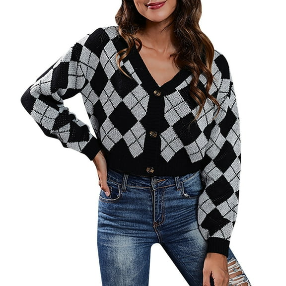 Women's 2024 Cardigan Sweater Open Front Long Sleeve Button Knit Fall Outwear