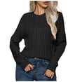 Women's 2024 Fall Sweater Cable Knit Sweaters Long Sleeve Round Neck