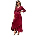 thumbnail image 1 of Women's 2024 Fashion Short Sleeve Maternity Dress Summer Floral V-Neck Ruffle Maxi Dress, 1 of 9