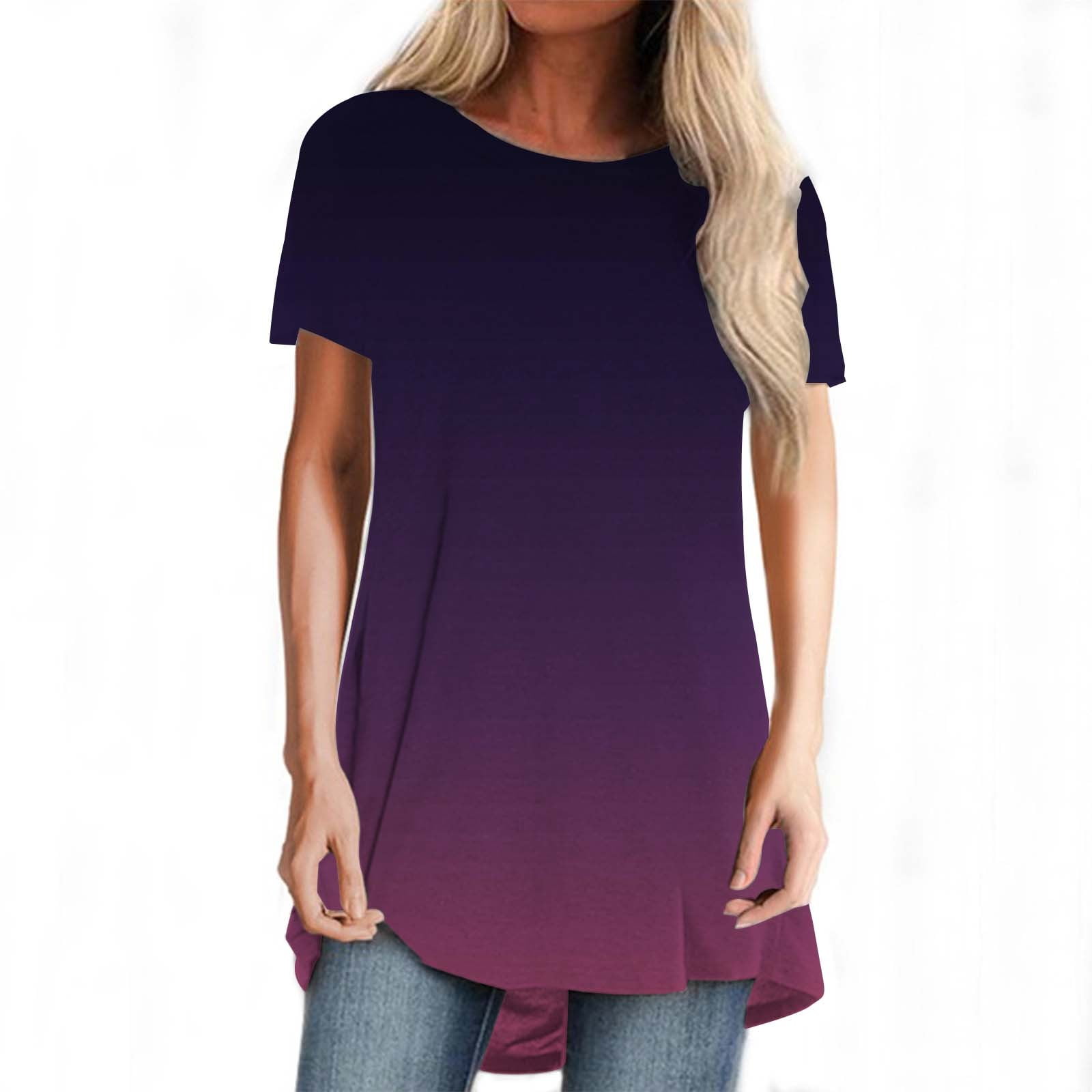 Women's 2024 Flattering Short Sleeve Dressy Tops for Evening Wear Color