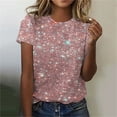 thumbnail image 1 of Women's 2024 Sparkly Sequin Tops Short Sleeve Glitter Loose Party Shirt Blouse Night Out Shirts for Party Evening, 1 of 4