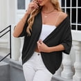 thumbnail image 1 of Women's 2024 Spring/Summer New Solid Color Mid Sleeved Cardigan Knitted Cardigan Coat Air Conditioned Cardigan Cardigan Open Front plus Size Cardigan Ladies Summer Cardigans Long Vest Cardigans for, 1 of 3