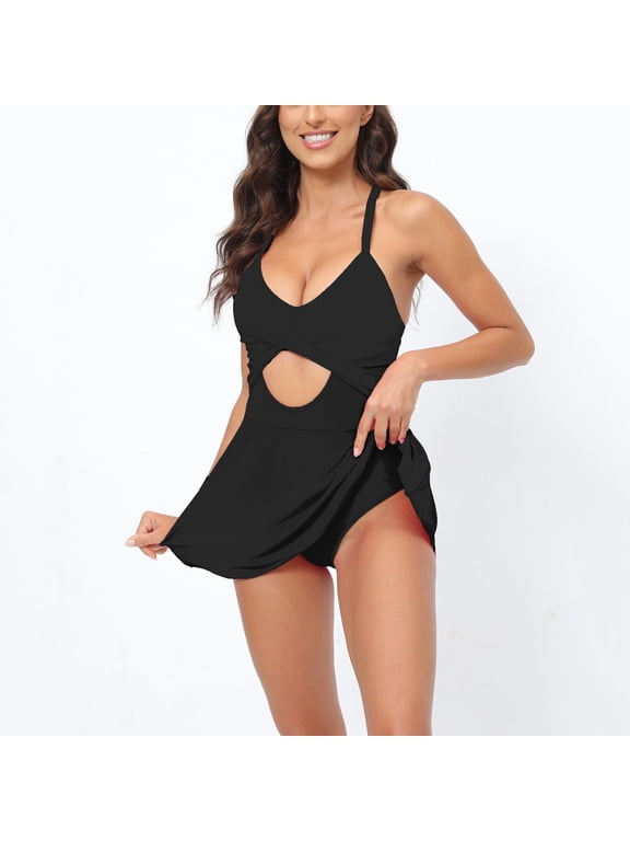 Women's 2024 Spring Swim Skirt Solid Color Large Size Suspender Swim Skirt