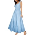 thumbnail image 1 of Women's 2024 Summer Boho Floral Print Tiered Casual Flowy Long Maxi Dress, 1 of 6