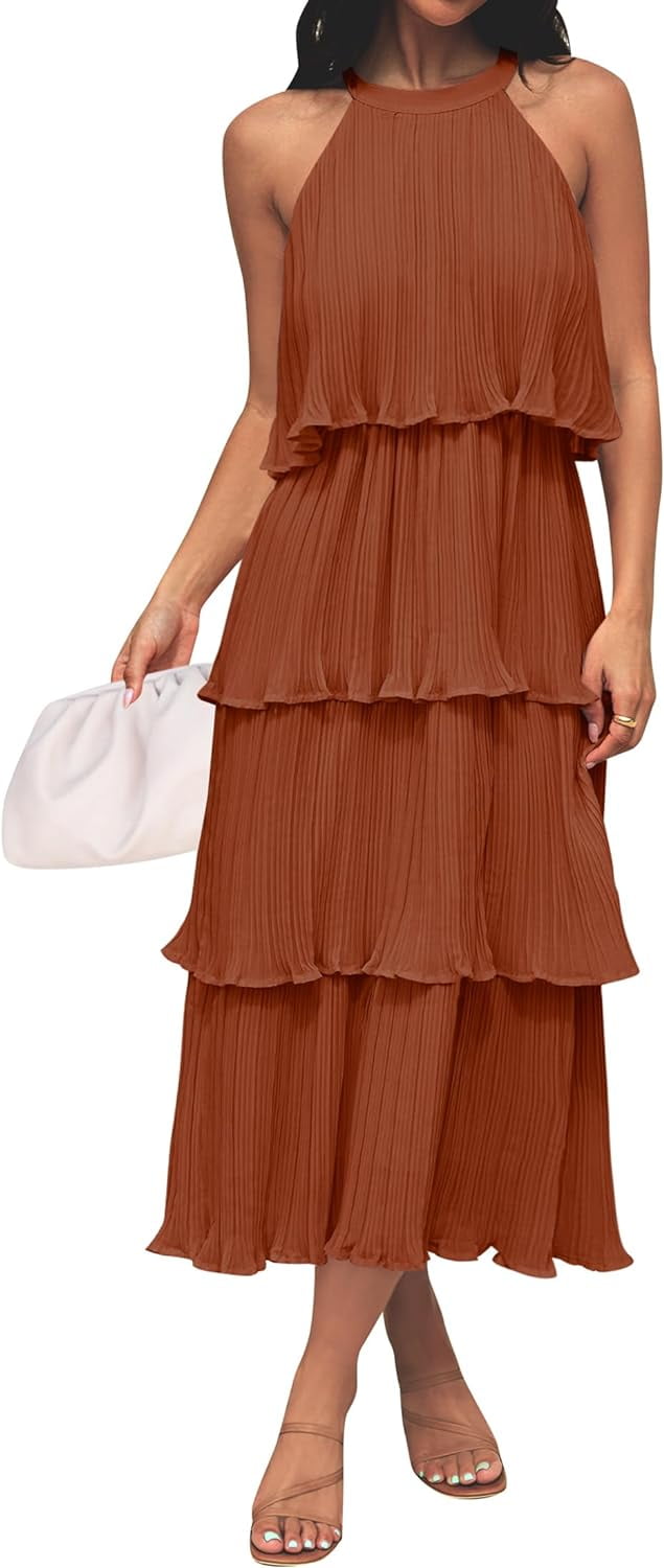 【FLARE UP】 Layered Lace Frill Sleeveless /追跡付 Women's 2024 Summer Sleeveless Halter Neck Ruffle Tiered