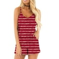 thumbnail image 1 of Women's 2024 Summer Sleeveless Tank Top Short Jumpsuit vest Elastic Waist Romper Casual V-Neck Printing With Pockets on Clearance, 1 of 3