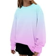 thumbnail image 1 of Women's 2025 Autumn Solid Color Round Neck Long Sleeve Oversized Loose Fit Pullover Sweatshirt for Casual Comfort Daily Wear, Street Style Fashion and Versatile Outfits Pink XXL, 1 of 9