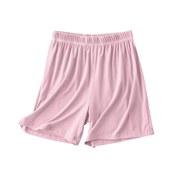 Women's 2025 Denim Shorts Women's Summer Color Elastic Waist Thin Shorts Home Pants Sports Outerwear Pink Xxl