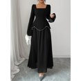 thumbnail image 1 of Women's 2025 Fall Long Sleeve Bodycon Dress Mock Neck Wedding Guest Cocktail Party Long Midi Dresses, 1 of 4