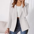 thumbnail image 1 of Women's 2025 Fall Winter Office Blazer, Notch Lapel Slim Fit Open Front Jacket, Business Casual Work Suit for Women, Tailored Career Blazer with Pockets, Professional Long Sleeve Coat White L, 1 of 10
