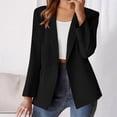 thumbnail image 1 of Women's 2025 Fall Winter Office Blazer, Notch Lapel Slim Fit Open Front Jacket, Business Casual Work Suit for Women, Tailored Career Blazer with Pockets, Professional Long Sleeve Coat Black L, 1 of 10