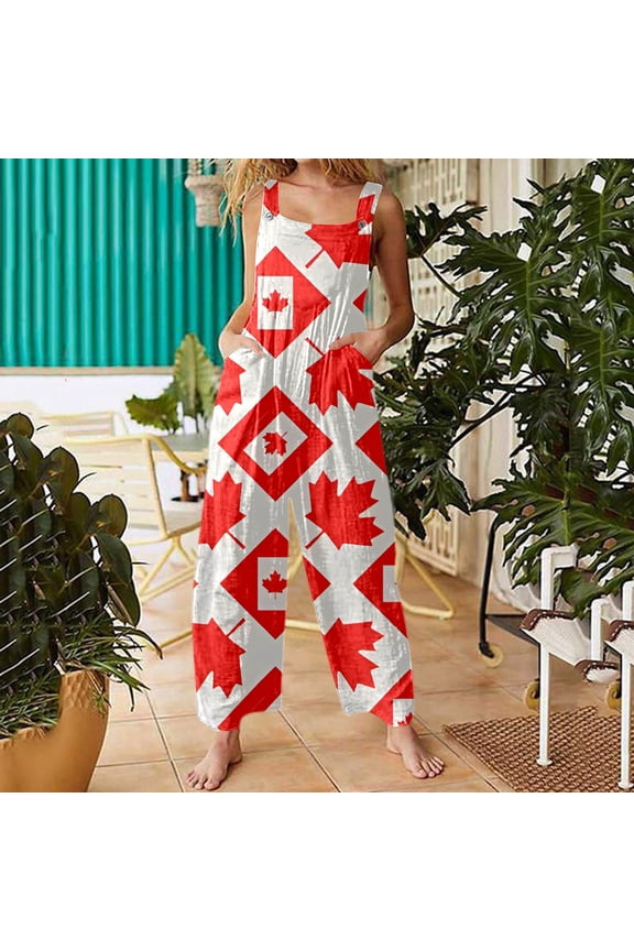 Women's 2025 Fashion Casual Regular Printed Pocket Trousers Jumpsuit Cute Overalls Sleek Jumpsuit Boiler Suit Women Maternity Bib Overalls Body Suit Cute Sweet Heart Jumpsuit Womens Sweetheart