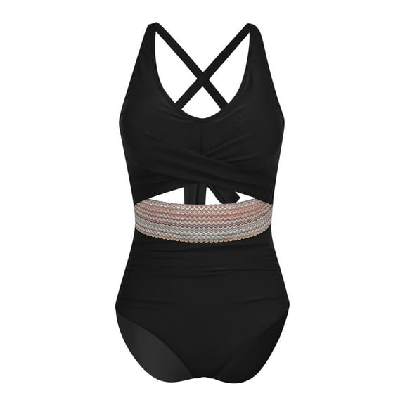 Women's 2025 Fashion Swimsuit Cut out Swimsuit Set V Neck Front Criss Cross Swimsuit Summer Beach Wear Clearance Swimsuits for Women