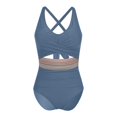 thumbnail image 1 of Women's 2025 Fashion Swimsuit Cut out Swimsuit Set V Neck Front Criss Cross Swimsuit Summer Beach Wear One Piece Swimsuit Women Clearance, 1 of 5