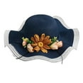 thumbnail image 1 of Women's 2025 Floral Embroidered Straw Sun Hat – UPF 50+ Wide Brim Packable Beach Garden Hat with Foldable Design | Summer Floppy Sunhat with Blossom Detail for Travel & Outdoor Events, 1 of 2
