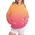 thumbnail image 1 of Women's 2025 Gradient Pattern Hooded Sweatshirt with Pocket, Long Sleeve Casual Pullover for Streetwear, Lounge Comfort, Daily Fashion and Seasonal Wear Pink S, 1 of 3