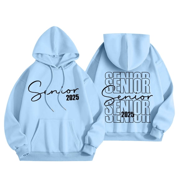 Women's 2025 Graduation Season Fashion Senior Mom Printed Hoodie Sweatshirt Hugh Soft Comfortable Pullover Casual Streetwear