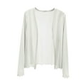 thumbnail image 1 of Women's 2025 Lightweight Loungewear Cardigan Long Sleeve Sun Protection Shawl Shirts Soft Loose Casual Open Front Cardigans White L, 1 of 7